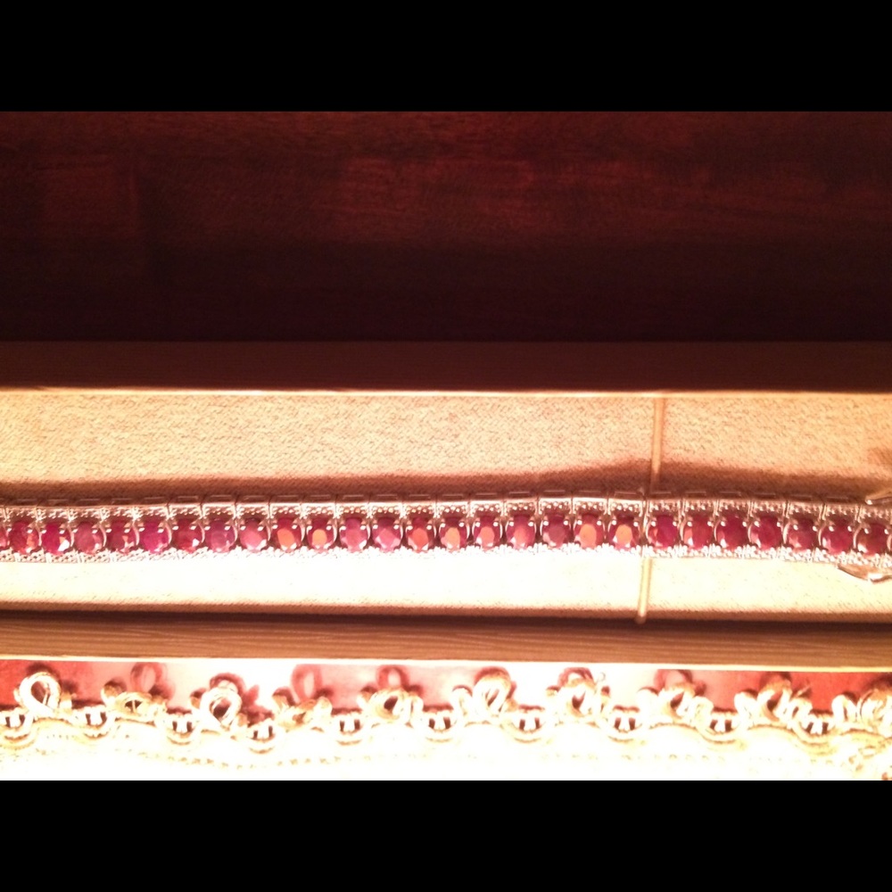Genuine ruby tennis bracelet